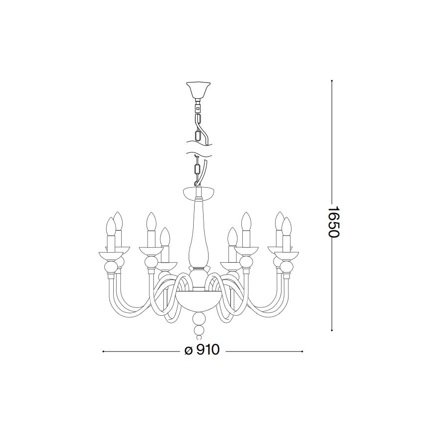 Ideal Lux - Lestenec na verigi DOGE 12xE14/40W/230V pr. 91 cm sijajni krom