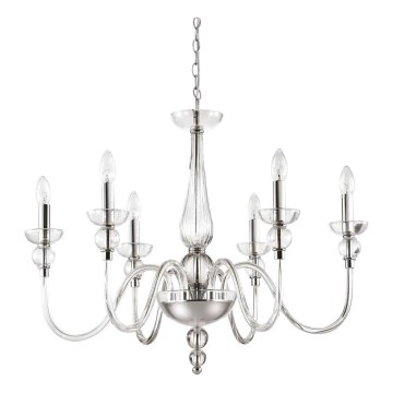 Ideal Lux - Lestenec na verigi DOGE 6xE14/40W/230V pr. 75 cm sijajni krom