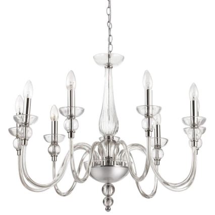 Ideal Lux - Lestenec na verigi DOGE 9xE14/40W/230V pr. 75 cm sijajni krom