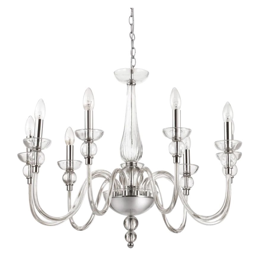 Ideal Lux - Lestenec na verigi DOGE 9xE14/40W/230V pr. 75 cm sijajni krom