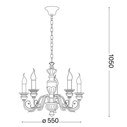 Ideal Lux - Lestenec na verigi FIRENZE 5xE14/40W/230V pr. 55 cm zlata