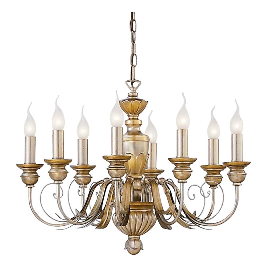 Ideal Lux - Lestenec na verigi FIRENZE 8xE14/40W/230V pr. 64 cm zlata