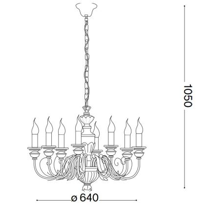 Ideal Lux - Lestenec na verigi FIRENZE 8xE14/40W/230V pr. 64 cm zlata