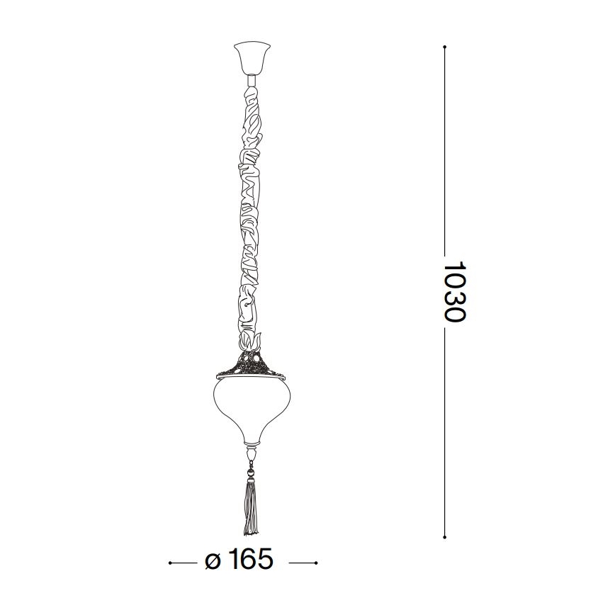 Ideal Lux - Lestenec na verigi HAREM 1xE27/42W/230V pr. 16,5 cm medenina