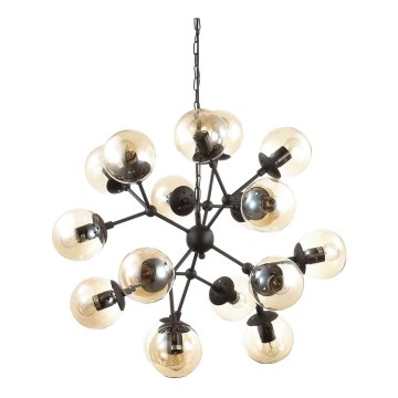 Ideal Lux - Lestenec na verigi KEPLER 18xE27/42W/230V pr. 69 cm črna/dimna