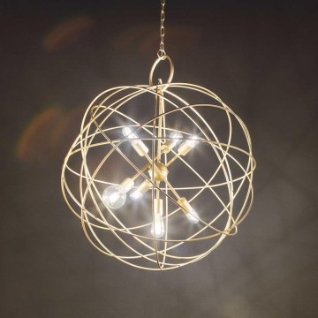 Ideal Lux - Lestenec na verigi KONSE 7xE27/60W/230V premer 80 cm v zlati barvi