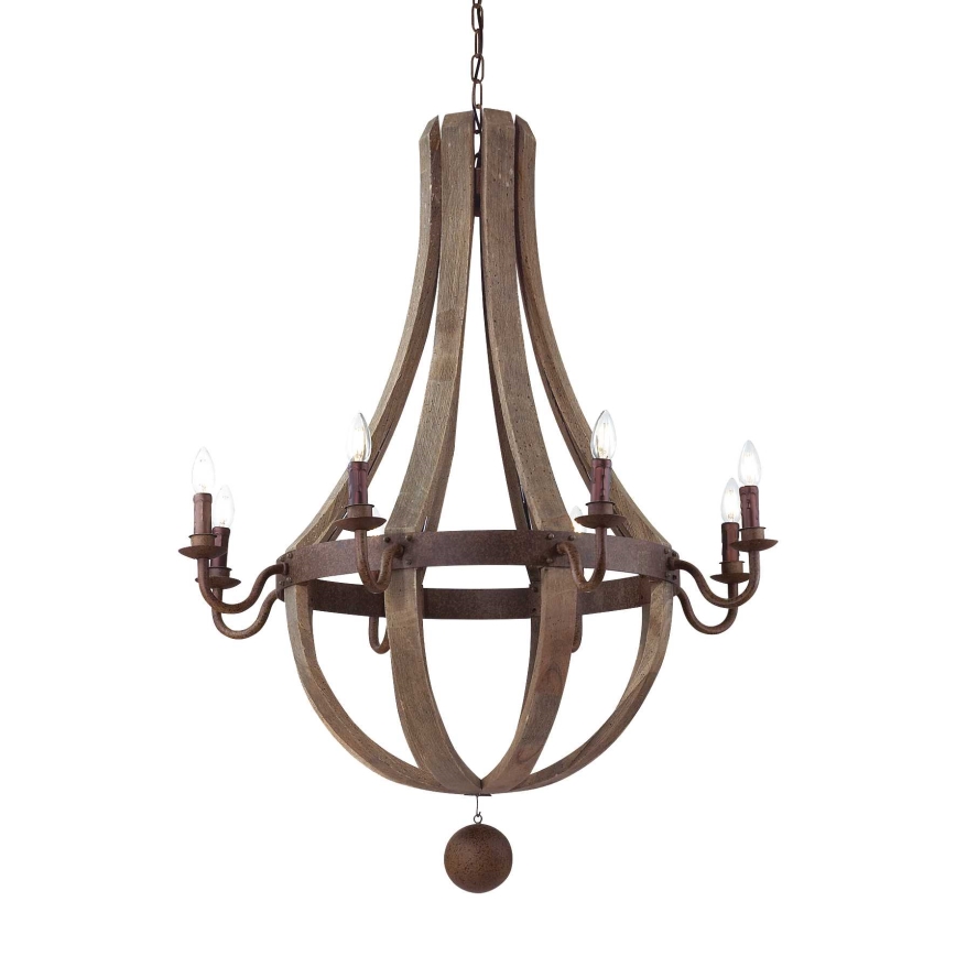 Ideal Lux - Lestenec na verigi MILLENNIUM 8xE14/40W/230V pr. 92 cm Breza/rjava