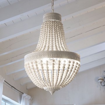 Ideal Lux - Lestenec na verigi MONET 5xE14/40W/230V pr. 40 cm konoplja/bela