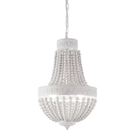 Ideal Lux - Lestenec na verigi MONET 5xE14/40W/230V pr. 40 cm konoplja/bela