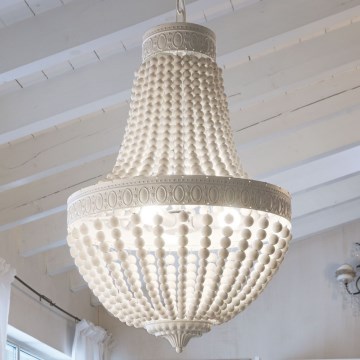 Ideal Lux - Lestenec na verigi MONET 6xE14/40W/230V pr. 50 cm konoplja/bela