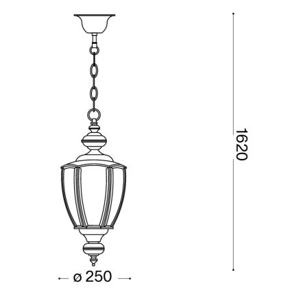 Ideal Lux - Lestenec na verigi NORMA 1xE27/60W/230V Ø 25 cm bronast