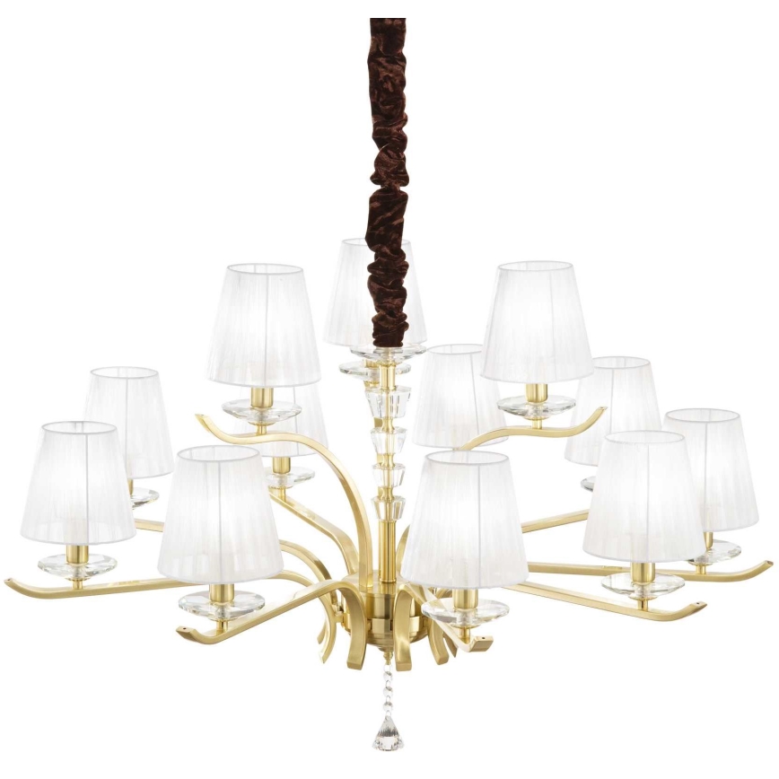 Ideal Lux - Kristalni lestenec na verigi PEGASO 12xE14/28W/230V pr. 102 cm zlata