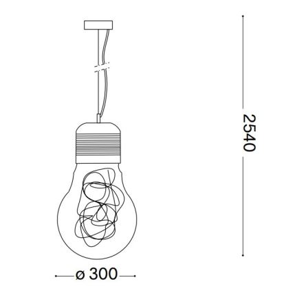 Ideal Lux - Lestenec na vrvici 1xE27/60W/230V pr. 30 cm