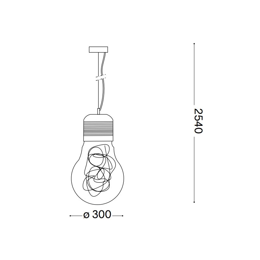 Ideal Lux - Lestenec na vrvici 1xE27/60W/230V pr. 30 cm