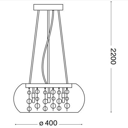 Ideal Lux - Lestenec na vrvici AUDI 5xG9/40W/230V prozorna