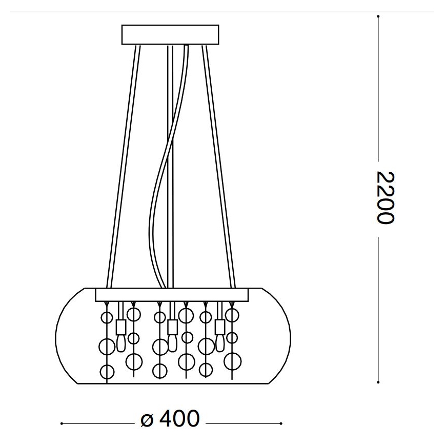 Ideal Lux - Lestenec na vrvici AUDI 5xG9/40W/230V prozorna