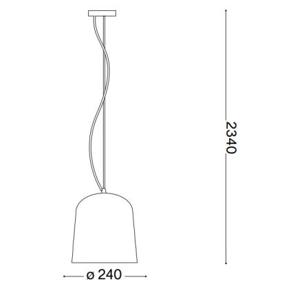 Ideal Lux - Lestenec na vrvici BISTRO 1xE27/60W/230V pr. 24 cm dimna