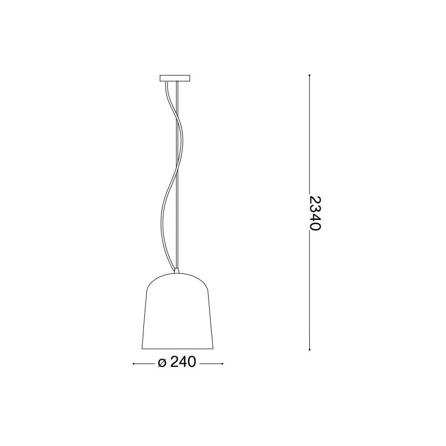 Ideal Lux - Lestenec na vrvici BISTRO 1xE27/60W/230V pr. 24 cm dimna