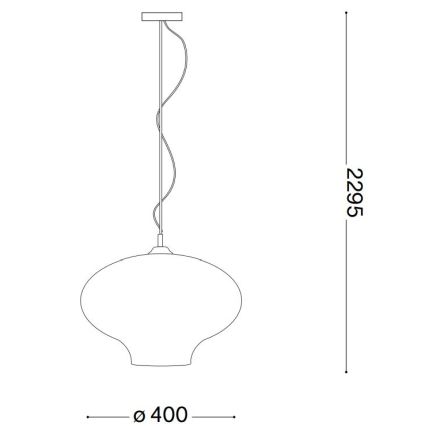 Ideal Lux - Lestenec na vrvici BISTRO 1xE27/60W/230V pr. 40 cm dimna