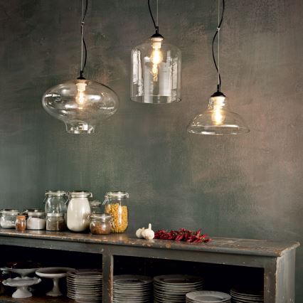 Ideal Lux - Lestenec na vrvici BISTRO 1xE27/60W/230V pr. 40 cm prozorna
