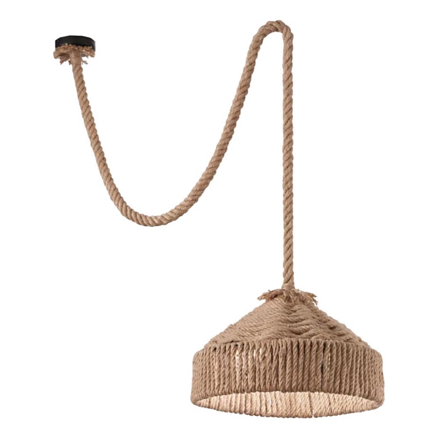 Ideal Lux - Lestenec na vrvici CANAPA 1xE27/15W/230V pr. 41 cm rjava