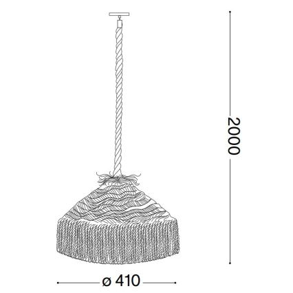Ideal Lux - Lestenec na vrvici CANAPA 1xE27/15W/230V pr. 41 cm rjava