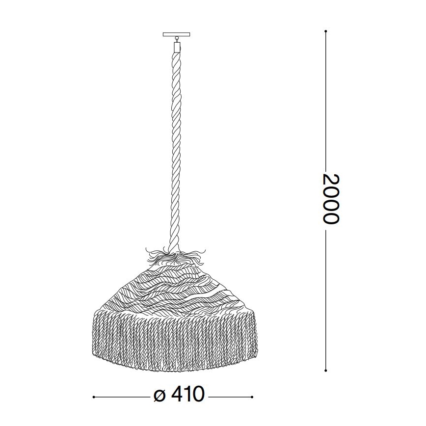 Ideal Lux - Lestenec na vrvici CANAPA 1xE27/15W/230V pr. 41 cm rjava