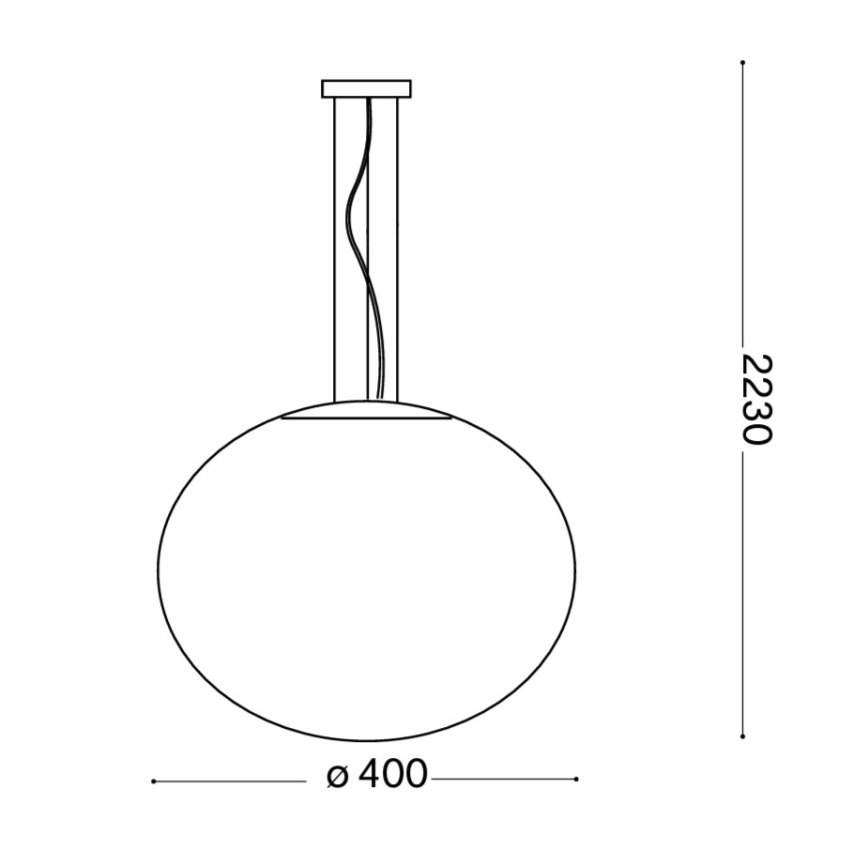Ideal Lux - Lestenec na vrvici CANDY 1xE27/42W/230V pr. 40 cm bela