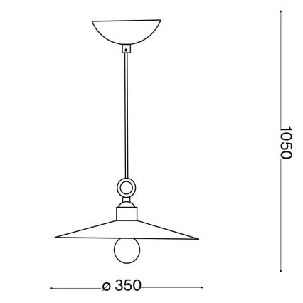 Ideal Lux - Lestenec na vrvici CANTINA 1xE27/42W/230V pr. 35 cm baker