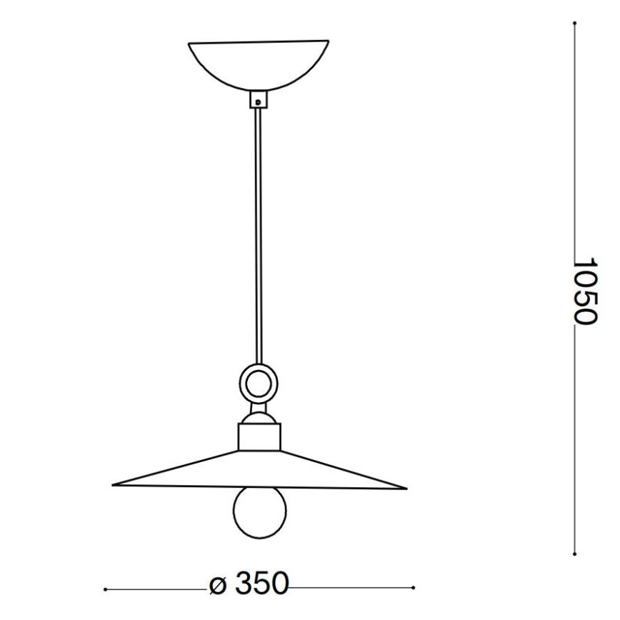 Ideal Lux - Lestenec na vrvici CANTINA 1xE27/42W/230V pr. 35 cm baker