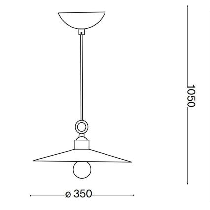 Ideal Lux - Lestenec na vrvici CANTINA 1xE27/42W/230V pr. 35 cm bron