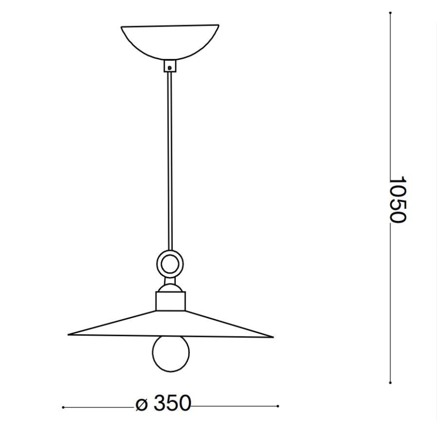 Ideal Lux - Lestenec na vrvici CANTINA 1xE27/42W/230V pr. 35 cm bron