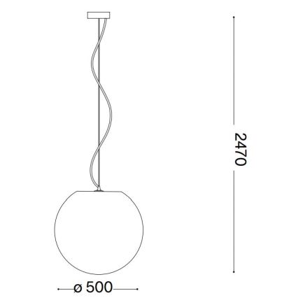 Ideal Lux - Lestenec na vrvici CARTA 1xE27/25W/230V pr. 50 cm bela