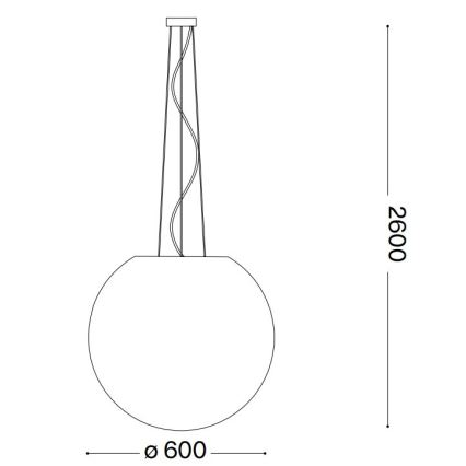 Ideal Lux - Lestenec na vrvici CARTA 1xE27/60W/230V pr. 60 cm bela