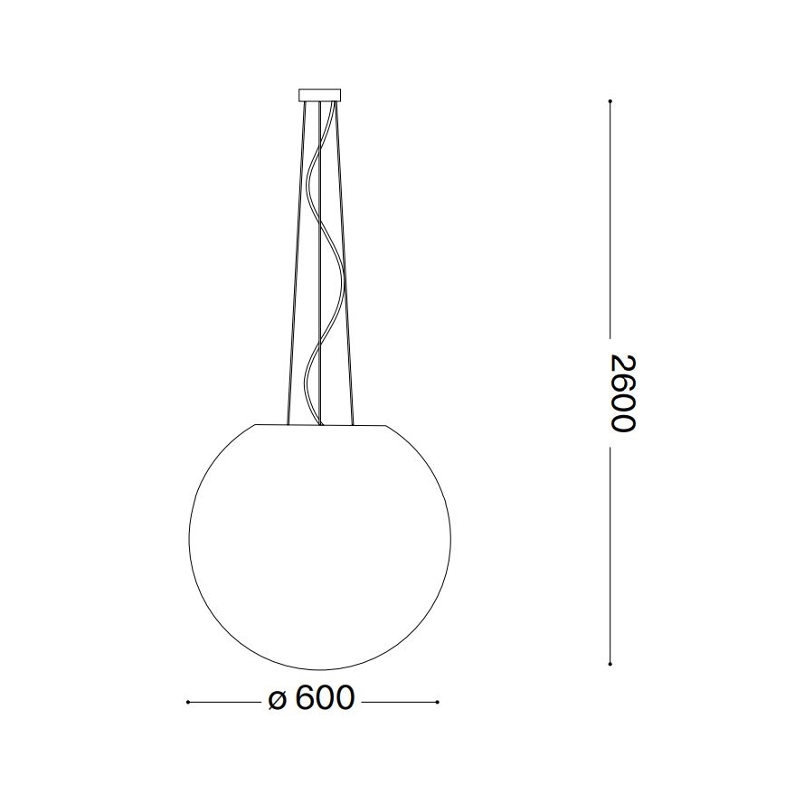 Ideal Lux - Lestenec na vrvici CARTA 1xE27/60W/230V pr. 60 cm bela