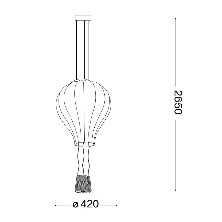 Ideal Lux - Lestenec na vrvici DREAM BIG 1xE27/42W/230V pr. 42 cm