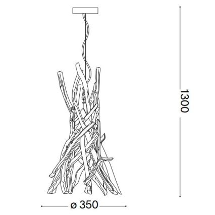 Ideal Lux - Lestenec na vrvici DRIFTWOOD 1xE27/60W/230V guava