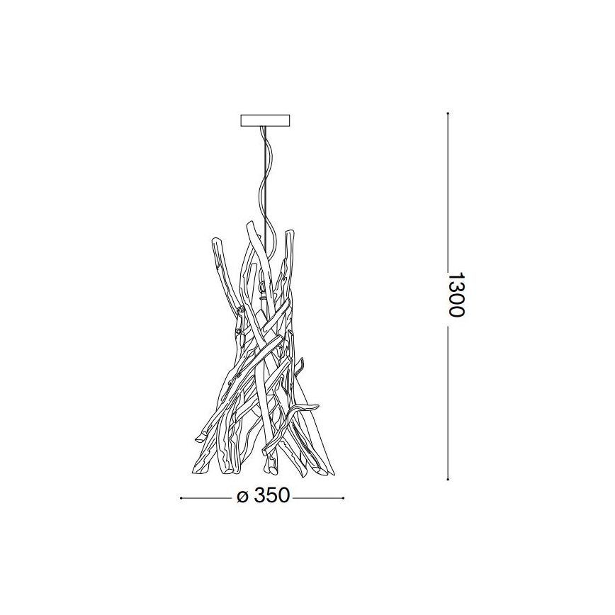 Ideal Lux - Lestenec na vrvici DRIFTWOOD 1xE27/60W/230V guava
