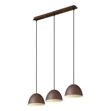 Ideal Lux - Lestenec na vrvici FOLK 3xE27/60W/230V rjava