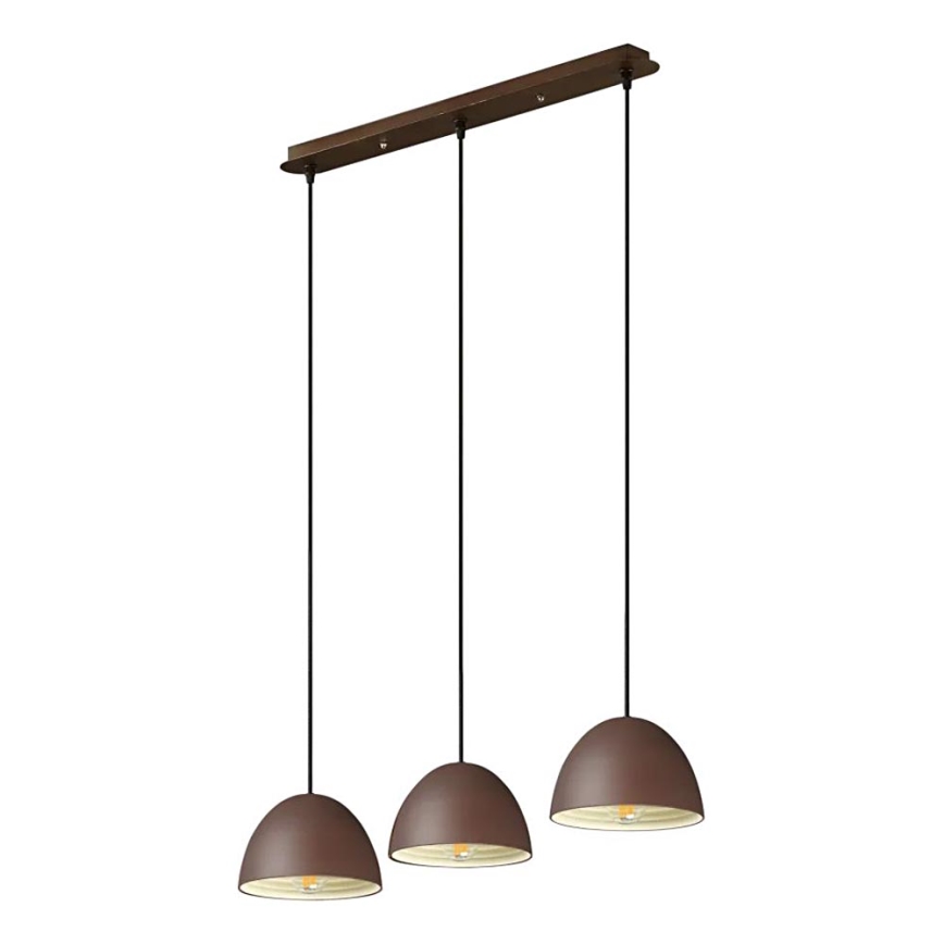 Ideal Lux - Lestenec na vrvici FOLK 3xE27/60W/230V rjava