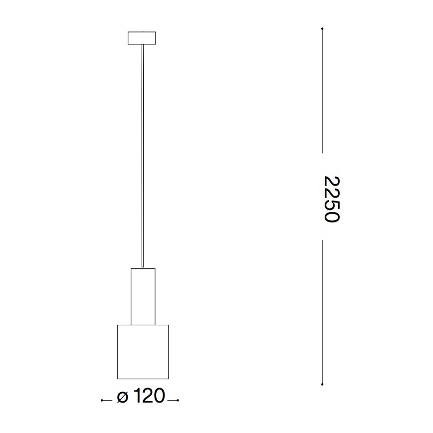 Ideal Lux - Lestenec na vrvici HOLLY 1xE27/60W/230V pr. 12 cm črna