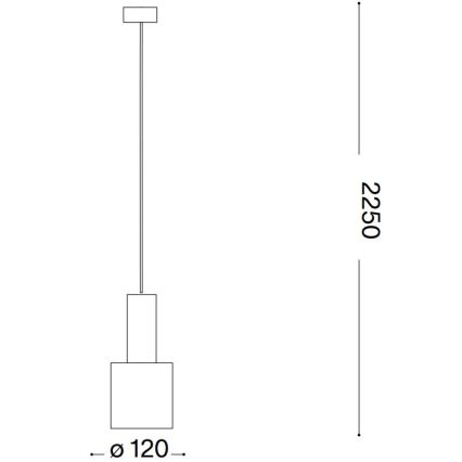 Ideal Lux - Lestenec na vrvici HOLLY 1xE27/60W/230V pr. 12 cm medenina