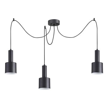 Ideal Lux - Lestenec na vrvici HOLLY 3xE27/60W/230V pajek črna