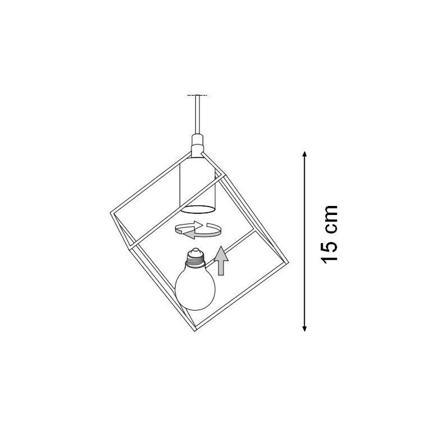 Ideal Lux - Lestenec na vrvici ICE 5xE27/60W/230V pr. 50 cm bela