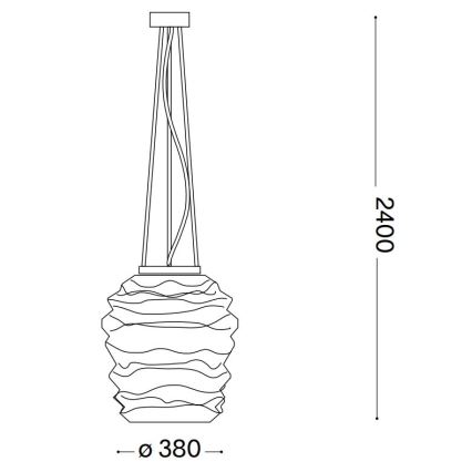 Ideal Lux - Lestenec na vrvici KARMA 1xE27/60W/230V pr. 38 cm bela