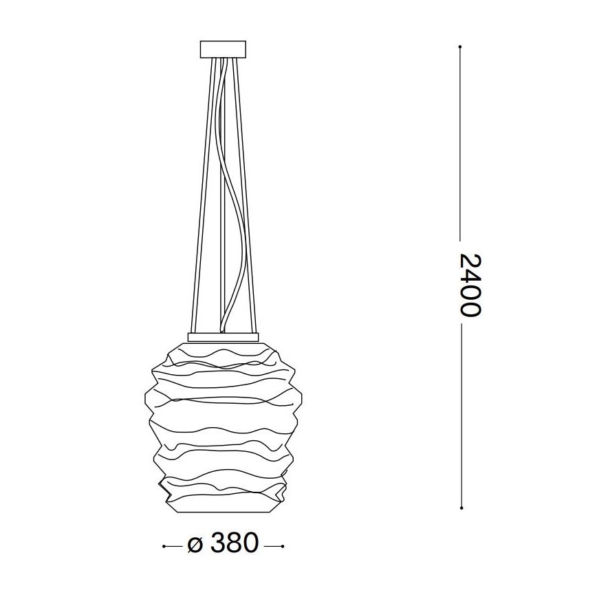 Ideal Lux - Lestenec na vrvici KARMA 1xE27/60W/230V pr. 38 cm bela