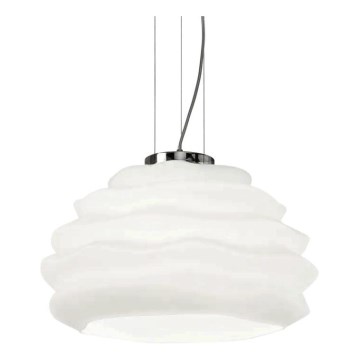 Ideal Lux - Lestenec na vrvici KARMA 1xE27/60W/230V pr. 39 cm bela