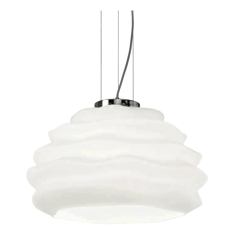 Ideal Lux - Lestenec na vrvici KARMA 1xE27/60W/230V pr. 39 cm bela
