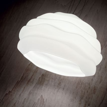 Ideal Lux - Lestenec na vrvici KARMA 1xE27/60W/230V pr. 39 cm bela