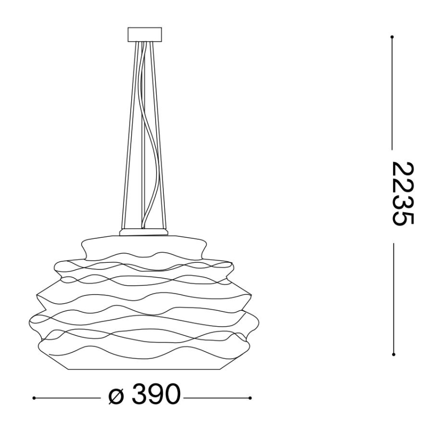 Ideal Lux - Lestenec na vrvici KARMA 1xE27/60W/230V pr. 39 cm bela